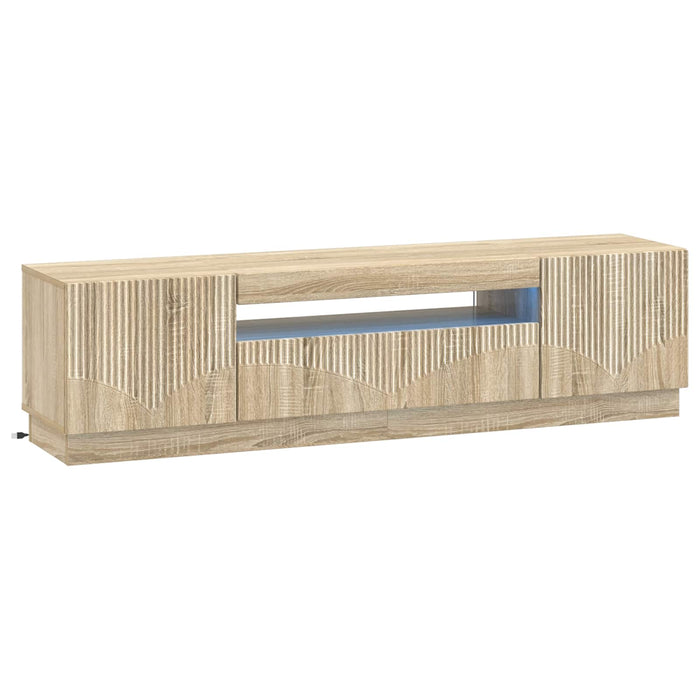 Cabinet TV cu LED Stejar Sonoma Lemn prelucrat WALTI