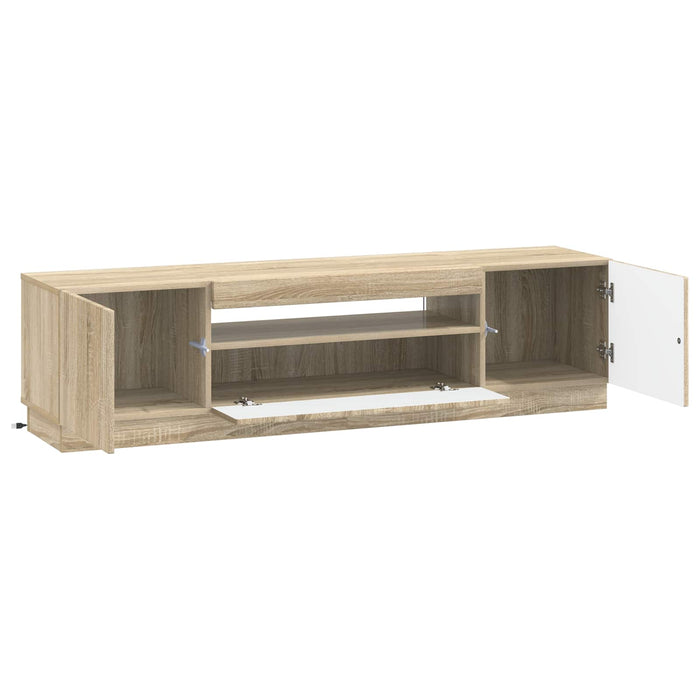 Cabinet TV cu LED Stejar Sonoma Lemn prelucrat WALTI