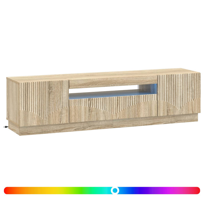Cabinet TV cu LED Stejar Sonoma Lemn prelucrat WALTI