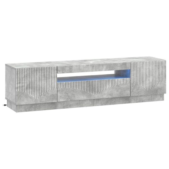 Cabinet TV cu LED Gri Beton Lemn prelucrat WALTI