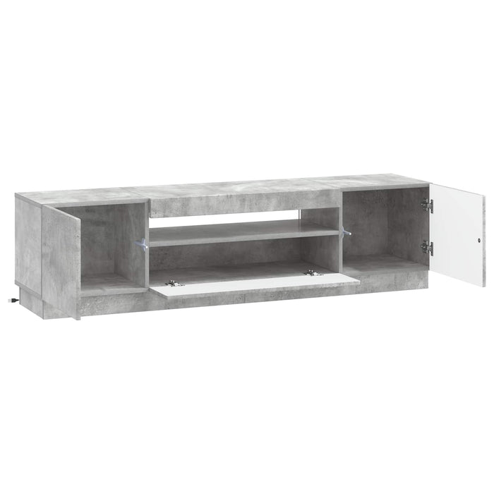 Cabinet TV cu LED Gri Beton Lemn prelucrat WALTI