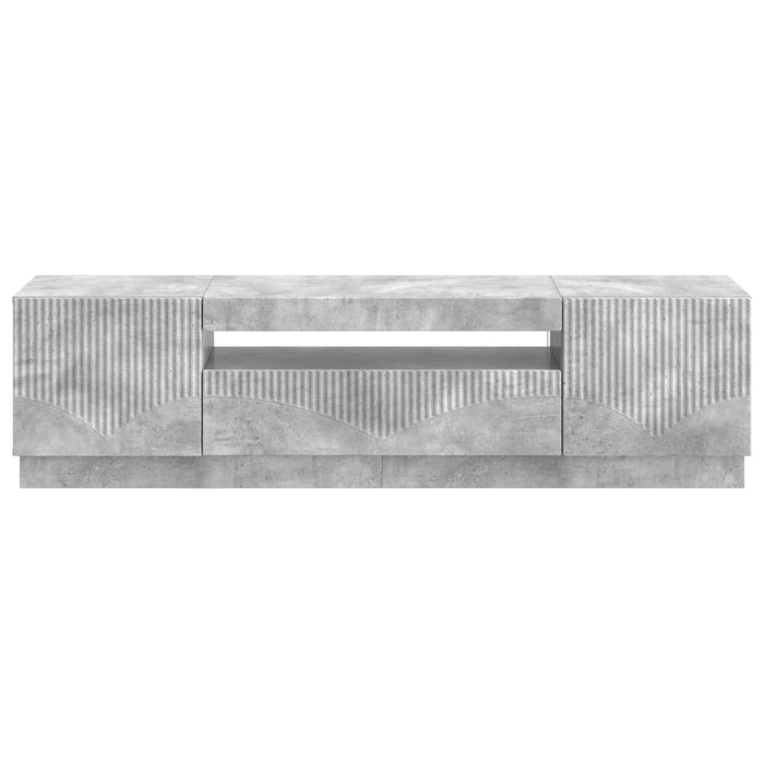 Cabinet TV cu LED Gri Beton Lemn prelucrat WALTI