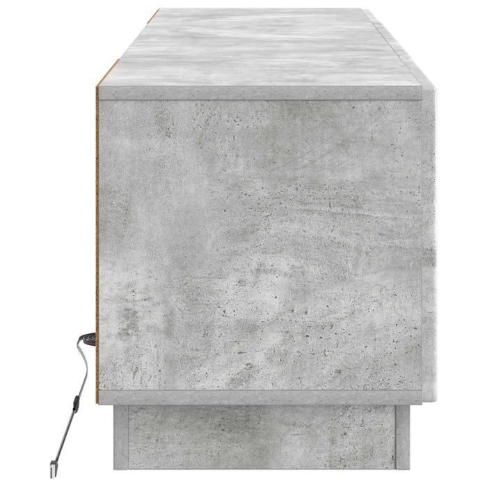 Cabinet TV cu LED Gri Beton Lemn prelucrat WALTI