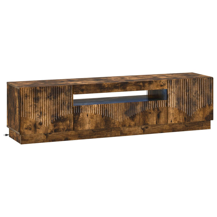 Cabinet TV cu LED Stejar fumuriu Lemn prelucrat WALTI