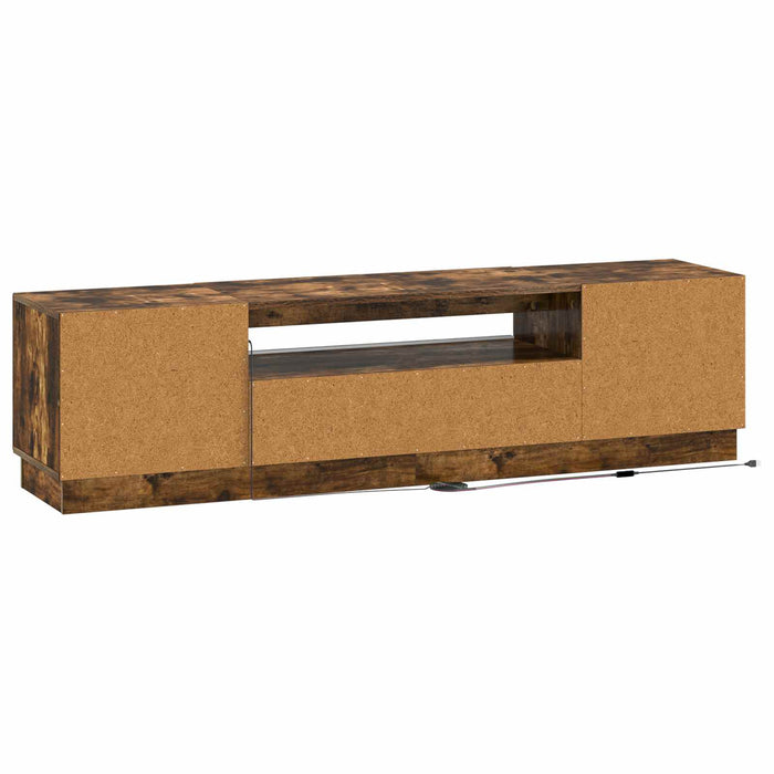 Cabinet TV cu LED Stejar fumuriu Lemn prelucrat WALTI