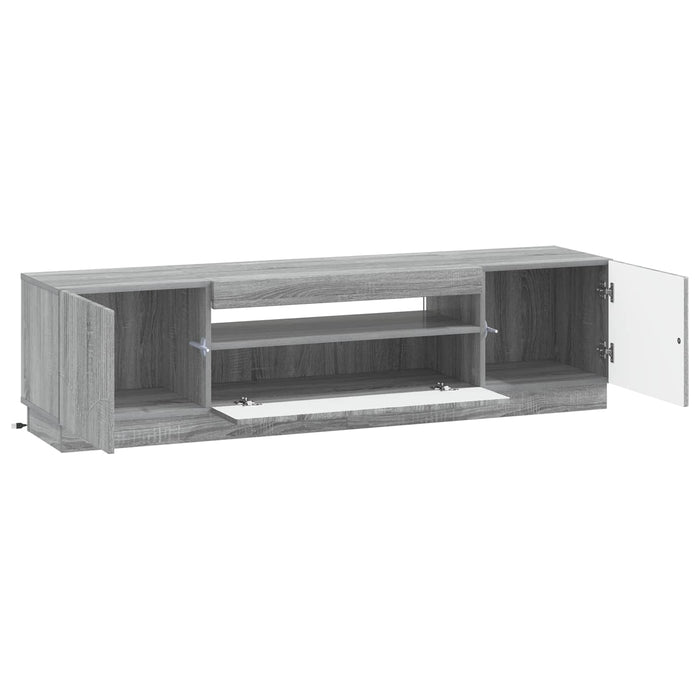 Cabinet TV cu LED Sonoma gri Lemn prelucrat WALTI