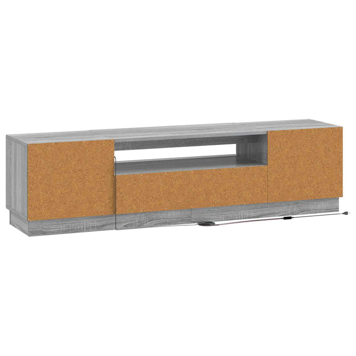 Cabinet TV cu LED Sonoma gri Lemn prelucrat WALTI