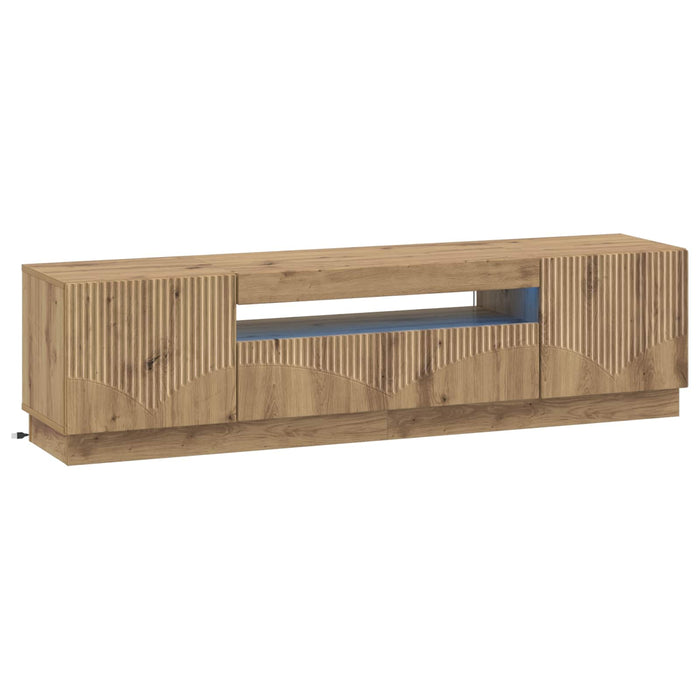 Cabinet TV cu LED Stejar Artizanal Lemn prelucrat WALTI