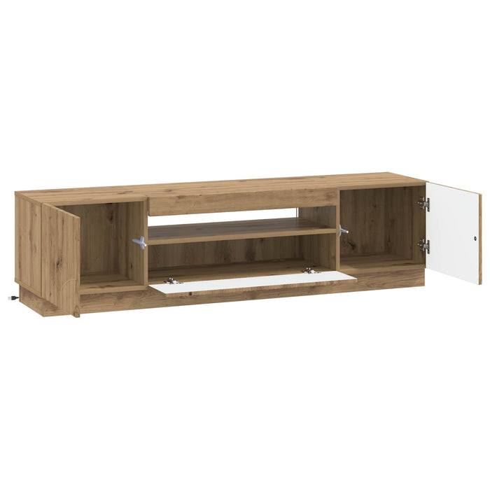 Cabinet TV cu LED Stejar Artizanal Lemn prelucrat WALTI