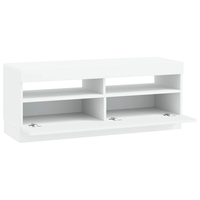 Cabinet TV cu LED Alb Lemn prelucrat WALTI