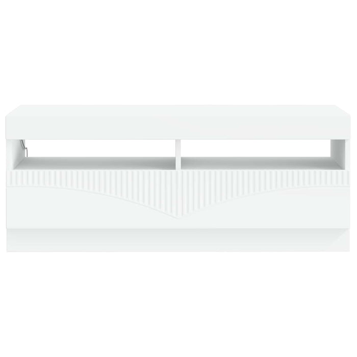 Cabinet TV cu LED Alb Lemn prelucrat WALTI