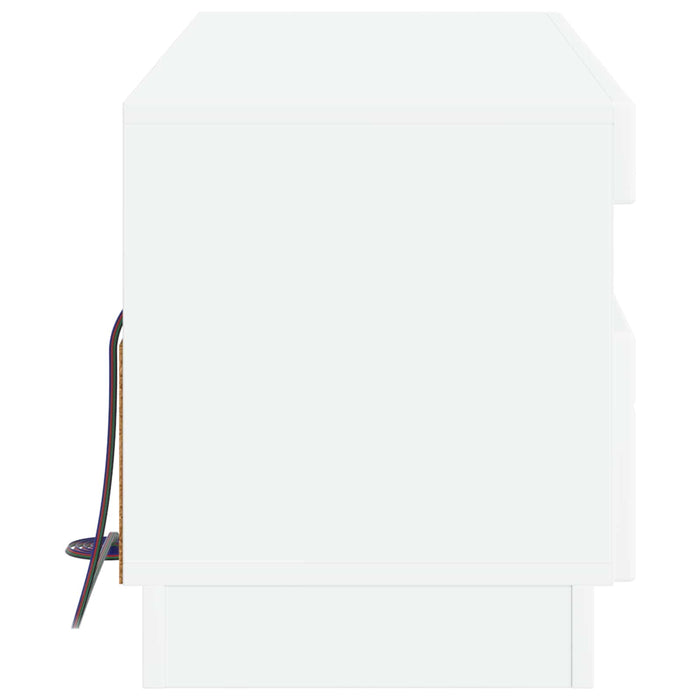 Cabinet TV cu LED Alb Lemn prelucrat WALTI