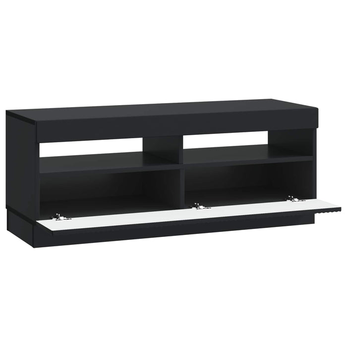 Cabinet TV cu LED Negru Lemn prelucrat WALTI