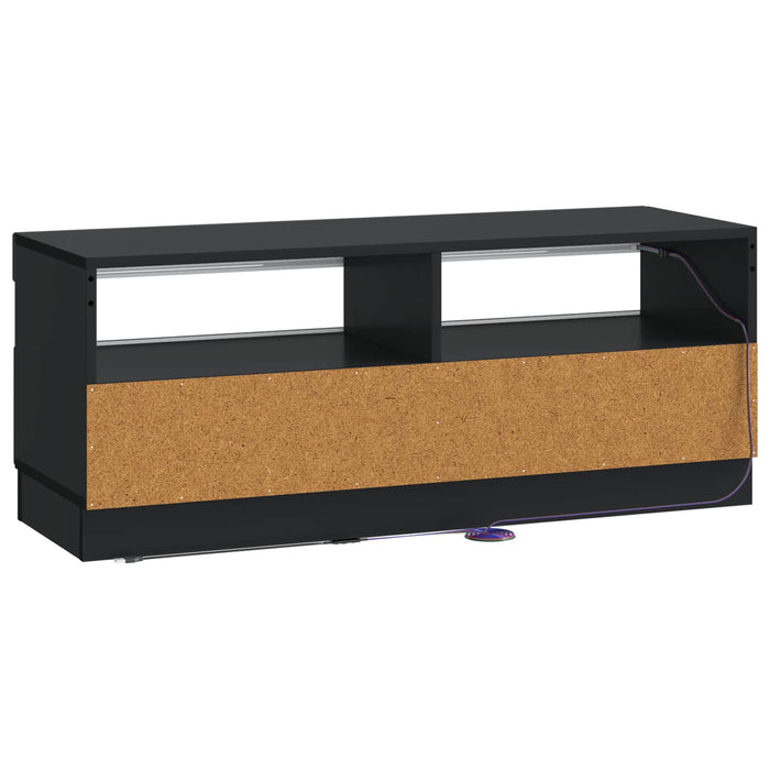 Cabinet TV cu LED Negru Lemn prelucrat WALTI