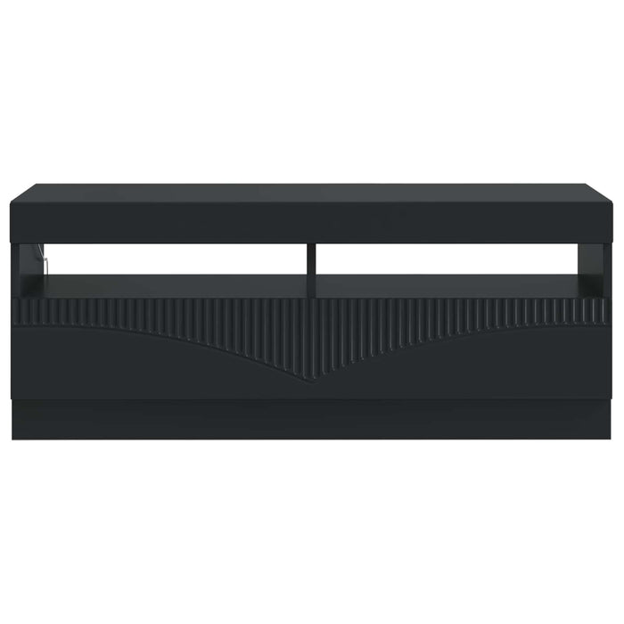 Cabinet TV cu LED Negru Lemn prelucrat WALTI