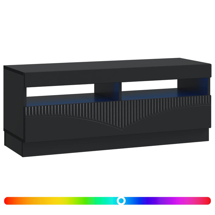 Cabinet TV cu LED Negru Lemn prelucrat WALTI