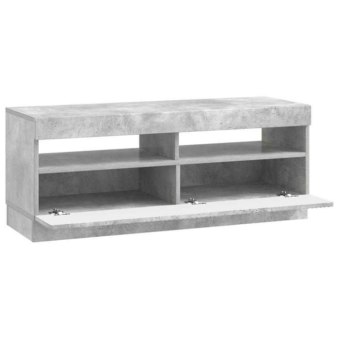 Cabinet TV cu LED Gri Beton Lemn prelucrat WALTI