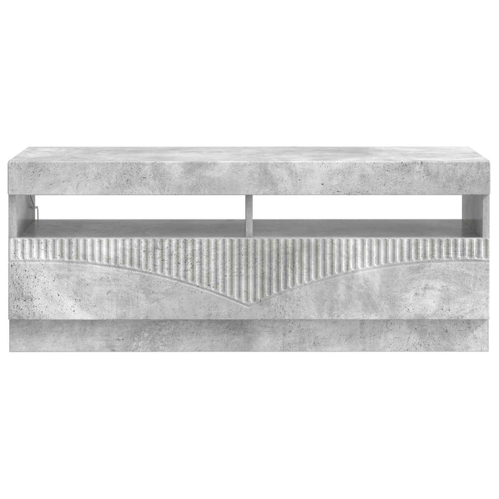 Cabinet TV cu LED Gri Beton Lemn prelucrat WALTI