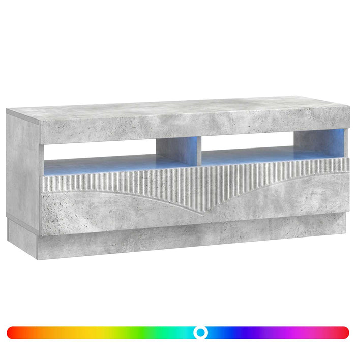 Cabinet TV cu LED Gri Beton Lemn prelucrat WALTI