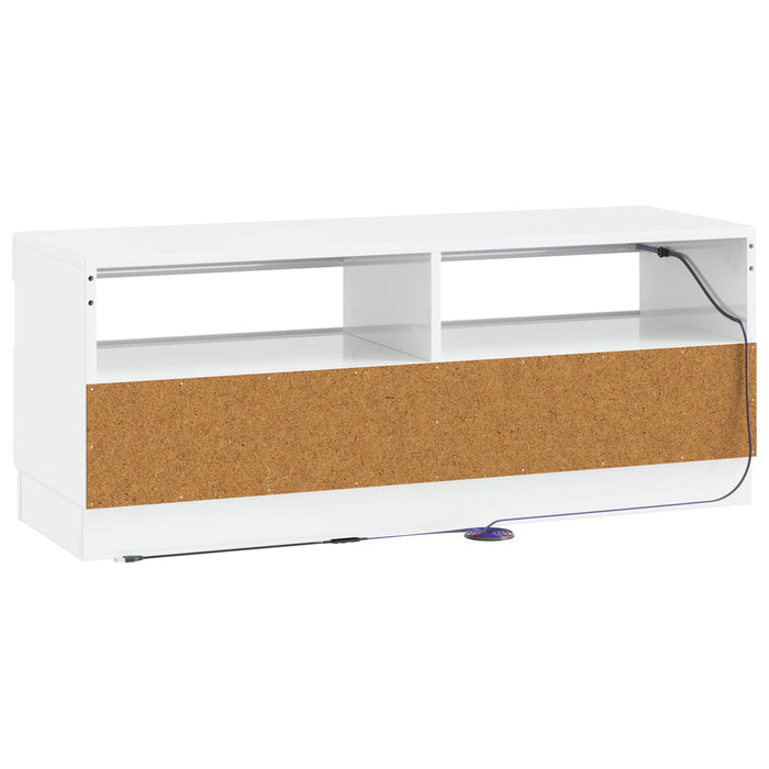 Cabinet TV cu LED Alb foarte lucios Lemn prelucrat WALTI