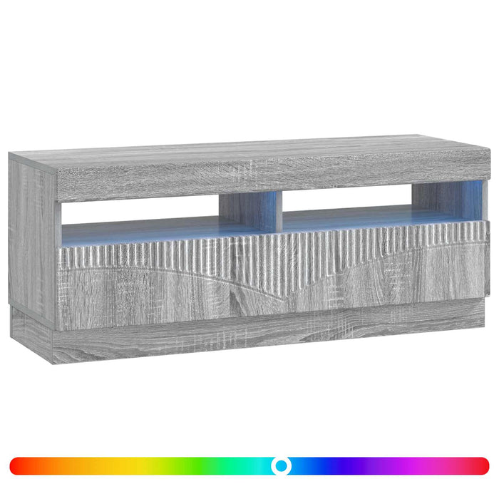 Cabinet TV cu LED Sonoma gri Lemn prelucrat WALTI