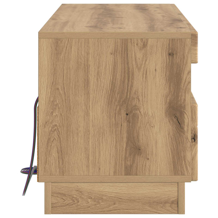 Cabinet TV cu LED Stejar Artizanal Lemn prelucrat WALTI