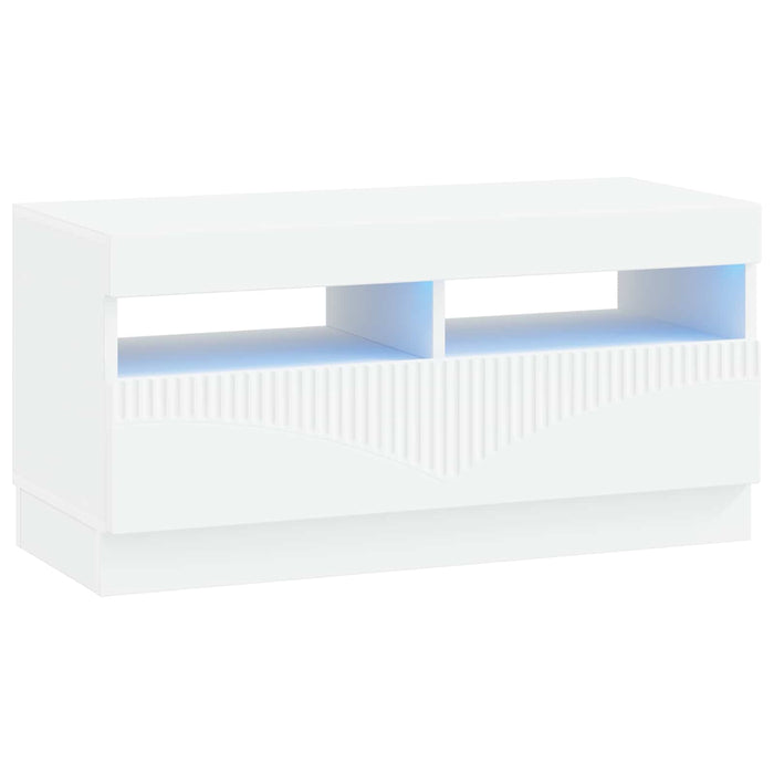 Cabinet TV cu LED Alb Lemn prelucrat WALTI