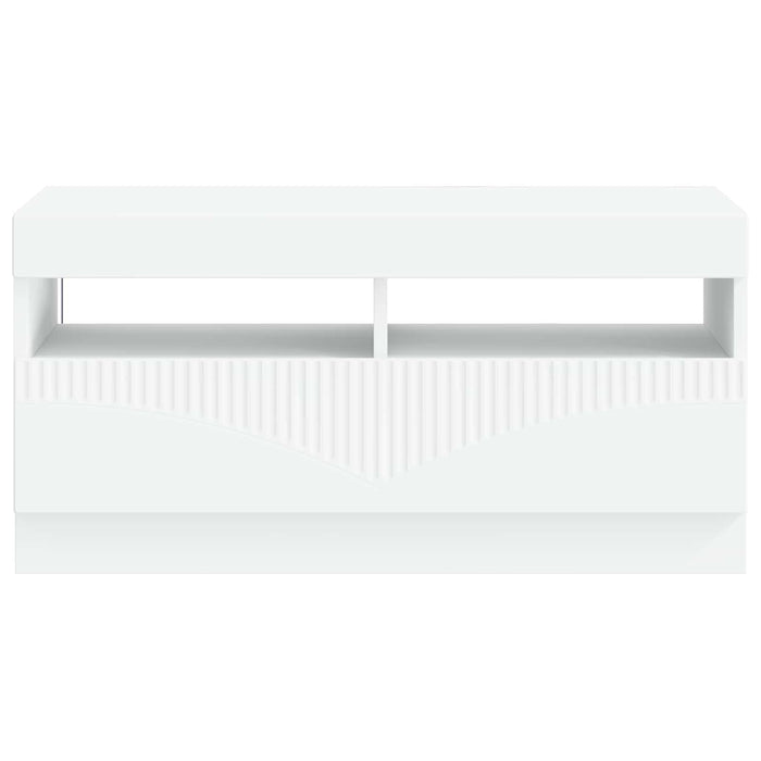 Cabinet TV cu LED Alb Lemn prelucrat WALTI