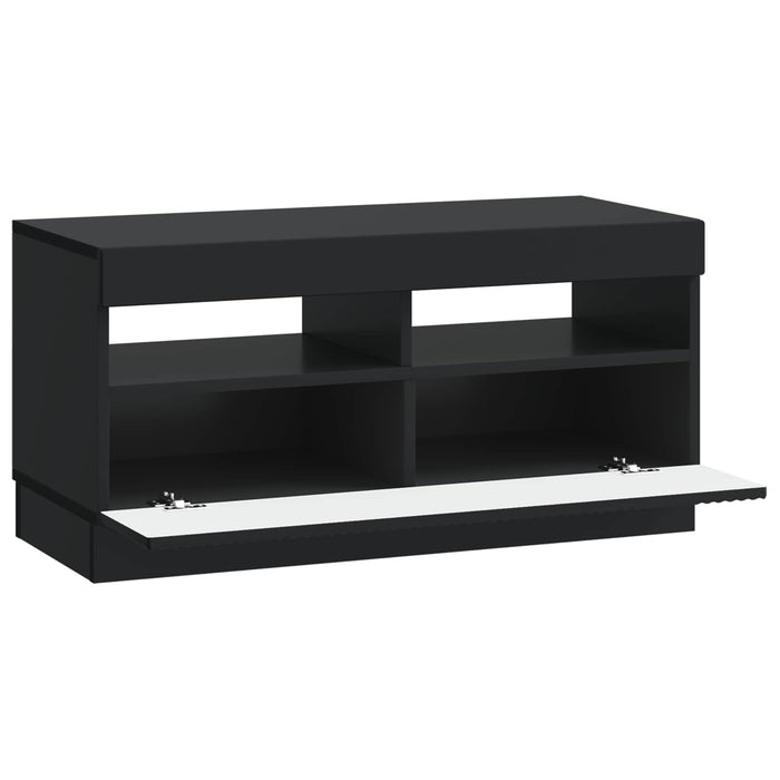 Cabinet TV cu LED Negru Lemn prelucrat WALTI