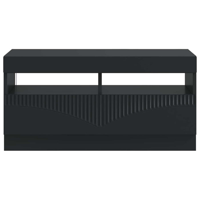 Cabinet TV cu LED Negru Lemn prelucrat WALTI