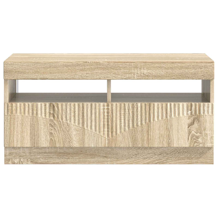 Cabinet TV cu LED Stejar Sonoma Lemn prelucrat WALTI