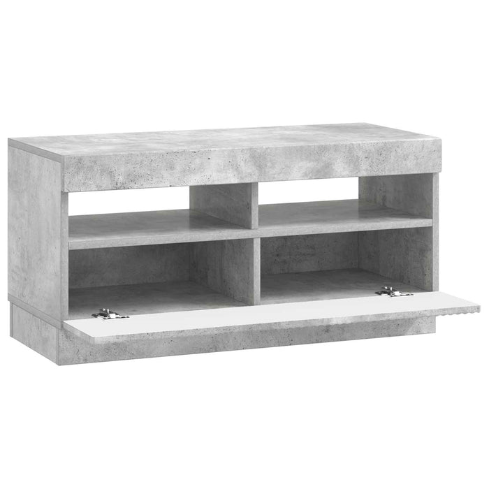 Cabinet TV cu LED Gri Beton Lemn prelucrat WALTI