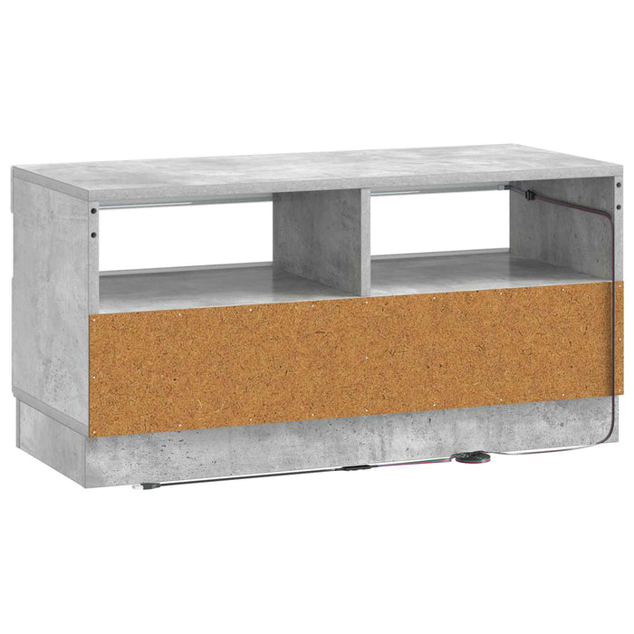 Cabinet TV cu LED Gri Beton Lemn prelucrat WALTI