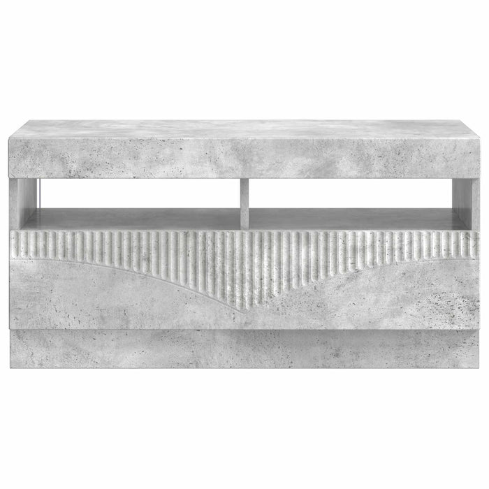 Cabinet TV cu LED Gri Beton Lemn prelucrat WALTI