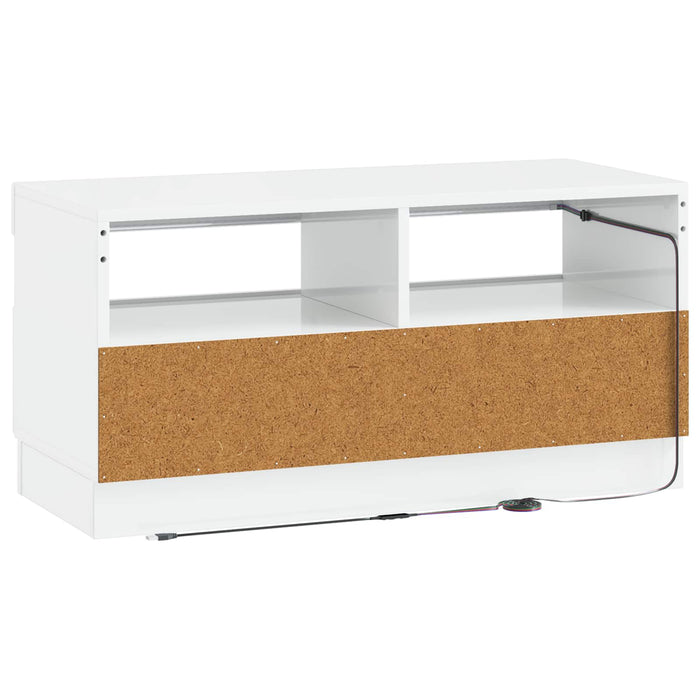 Cabinet TV cu LED Alb foarte lucios Lemn prelucrat WALTI