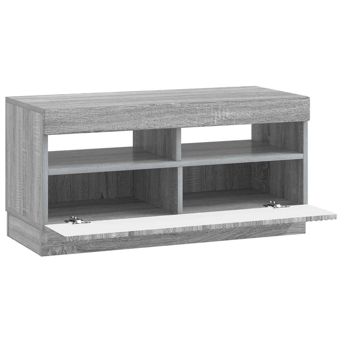 Cabinet TV cu LED Sonoma gri Lemn prelucrat WALTI