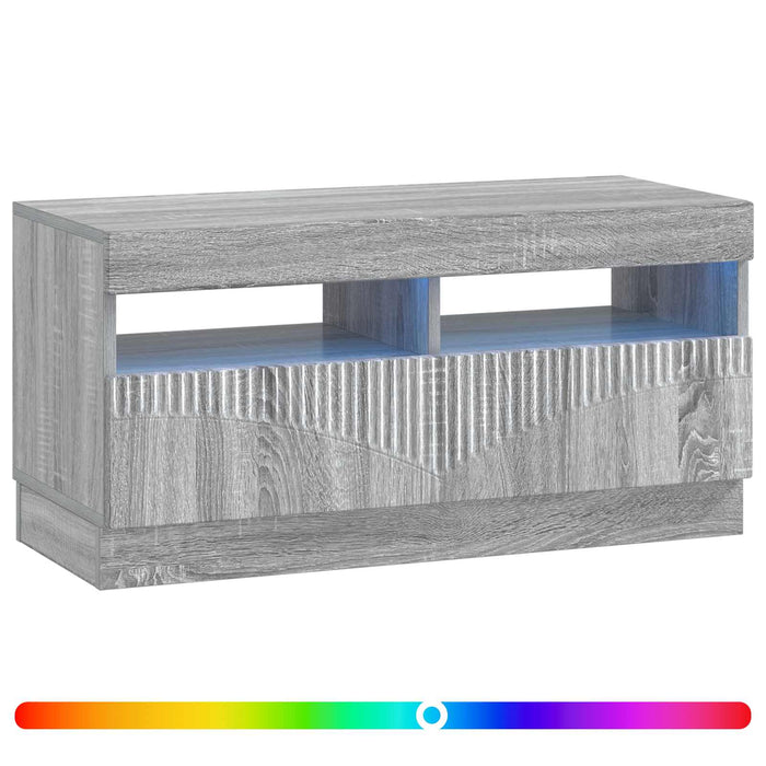 Cabinet TV cu LED Sonoma gri Lemn prelucrat WALTI