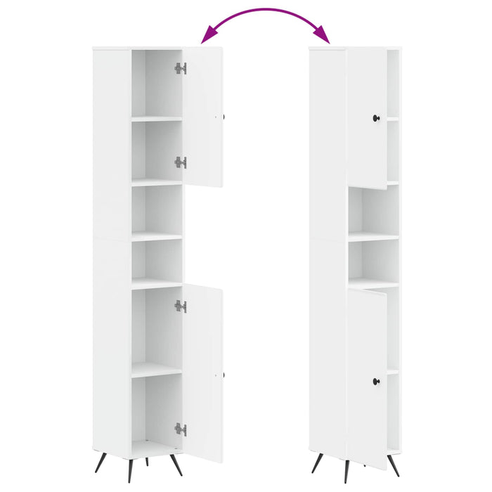 Cabinet de Baie cu Raft Deschis BREDA Alb 30 x 31 x 190 cm WALTI
