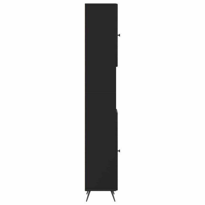 Cabinet de Baie cu Raft Deschis BREDA Negru 30 x 31 x 190 cm WALTI