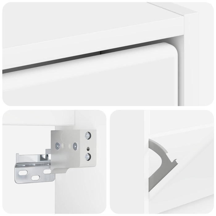 Dulap pentru pantofi montat pe perete BREDA 71 x 17 x 86 cm Alb WALTI