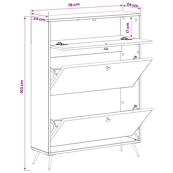 Dulap pentru pantofi BREDA 78 x 24 x 103 cm Lemn prelucrat WALTI