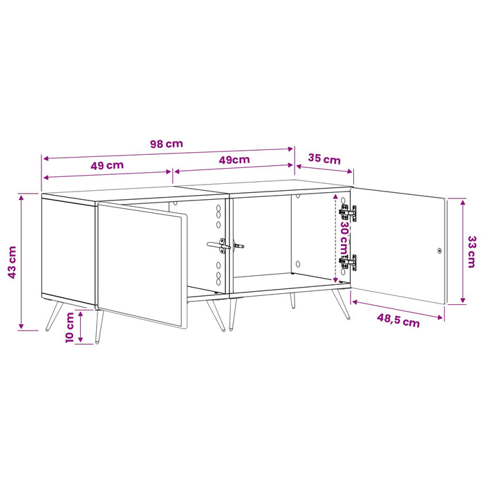Cabinet TV Gri Beton Lemn prelucrat WALTI