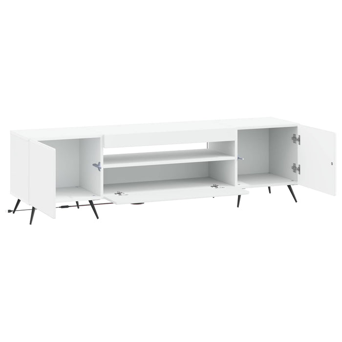 Cabinet TV cu LED Alb Lemn prelucrat WALTI