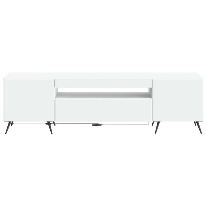 Cabinet TV cu LED Alb Lemn prelucrat WALTI