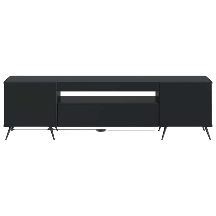 Cabinet TV cu LED Negru Lemn prelucrat WALTI