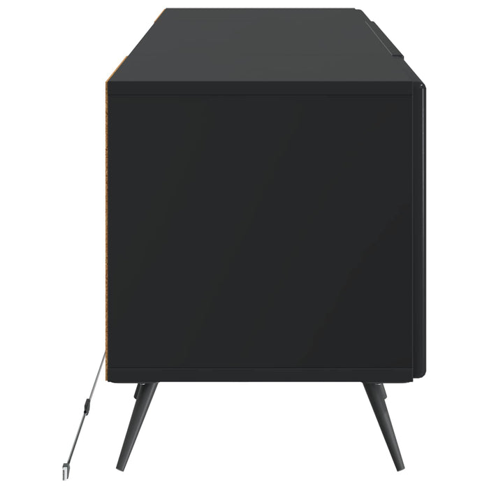 Cabinet TV cu LED Negru Lemn prelucrat WALTI