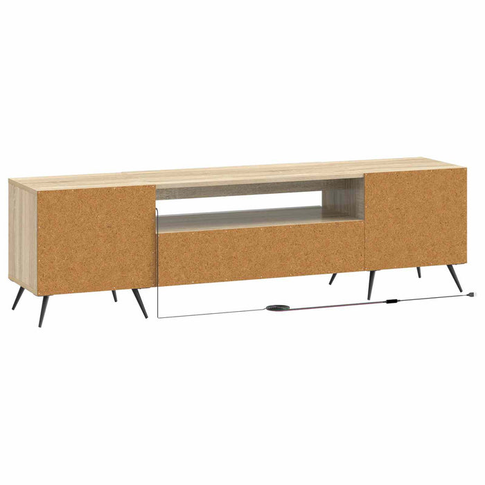 Cabinet TV cu LED Stejar Sonoma Lemn prelucrat WALTI