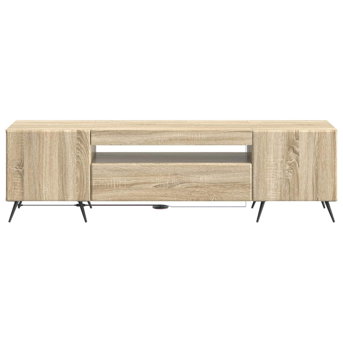 Cabinet TV cu LED Stejar Sonoma Lemn prelucrat WALTI