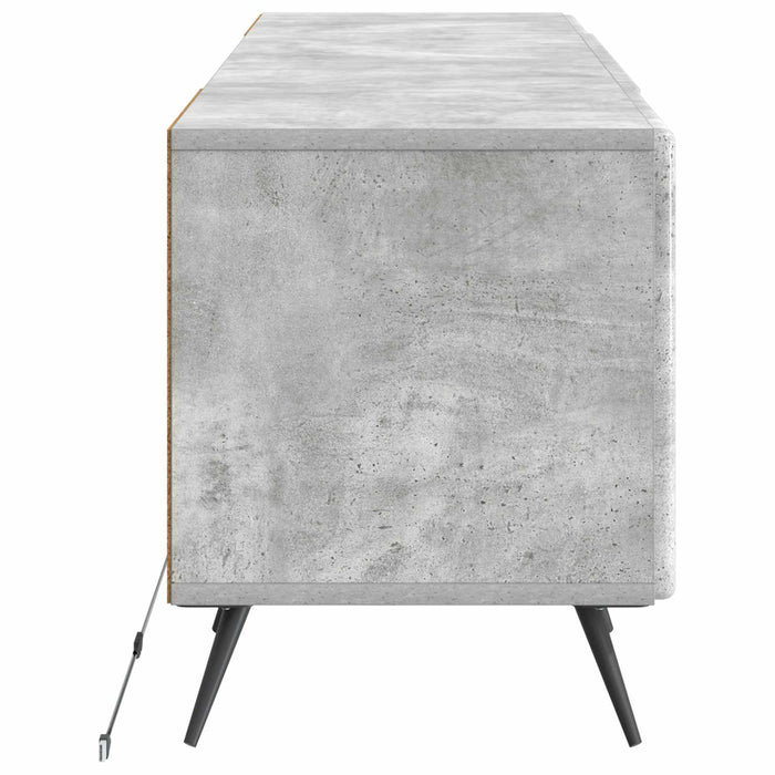 Cabinet TV cu LED Gri Beton Lemn prelucrat WALTI