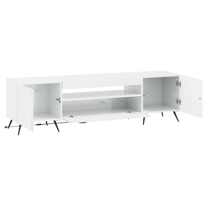 Cabinet TV cu LED Alb foarte lucios Lemn prelucrat WALTI